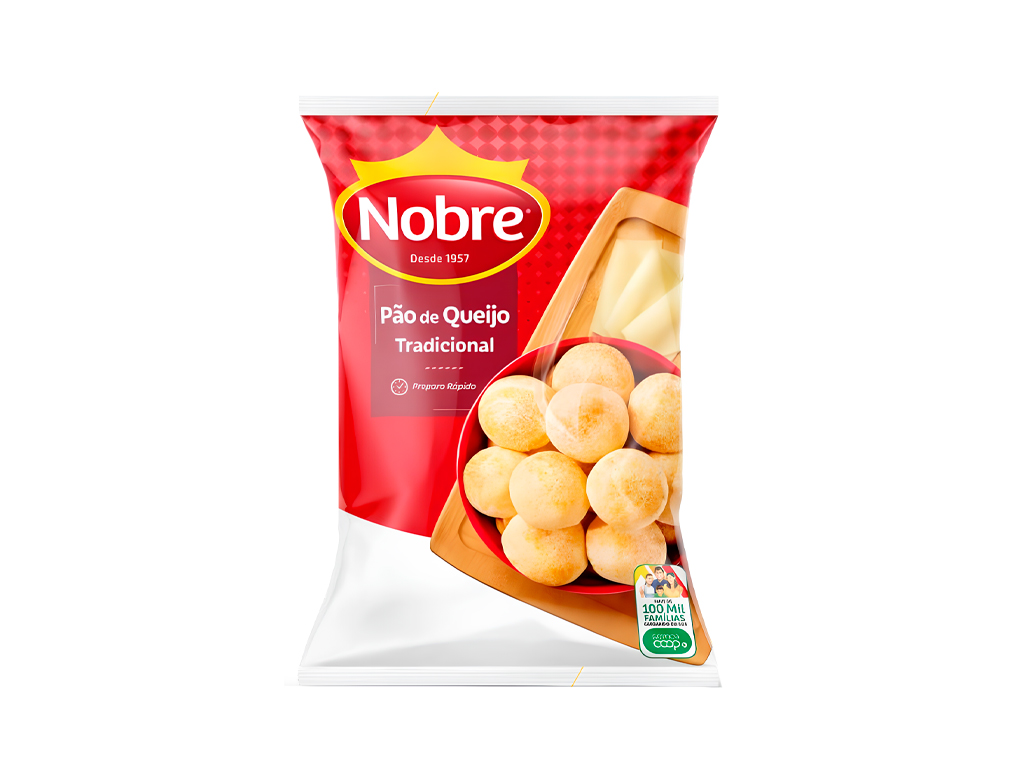 PÃO DE QUEIJO CONGELADO NOBRE 15 G 900 G (CX 10 PCT)